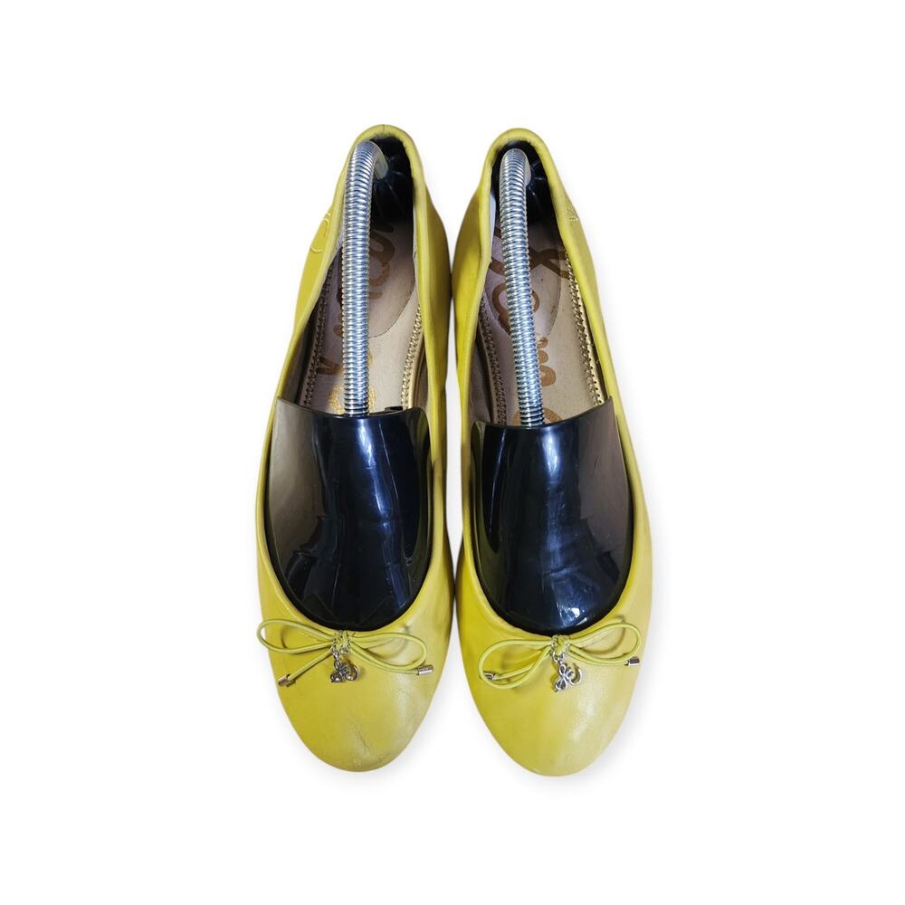 Sam Edelman Felicia Yellow Leather Ballet Slipper Flat Classic Shoe Size 10 - Picture 2 of 8